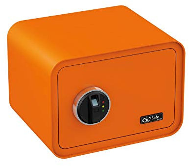 OLYMPIA Go 100 Safe Tresor Design Safe Möbeltresor Wandsafe Wandtresor Fingerprint, Farbe:Orange