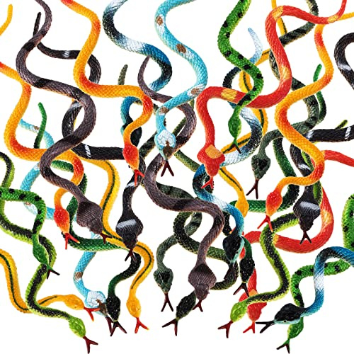Kunststoff Schlangen Regenwald Schlangen Realistische Gummi Schlange Verschiedene Bunte Gefälschte Schlange Spielzeug für Jungen und Mädchen (32)