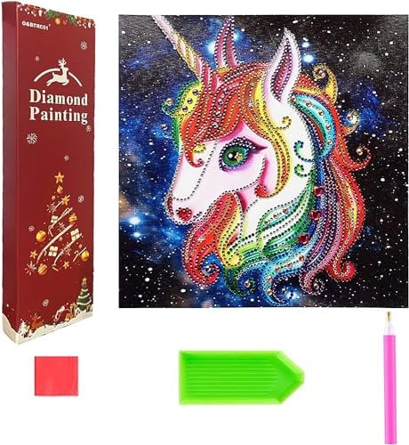 O&BTRC01 Diamant Painting Kinder,Diamond Painting Kinder ab 4-5-6-7-8-9-10 Jahre,Einhorn Diamond Painting Mädchen