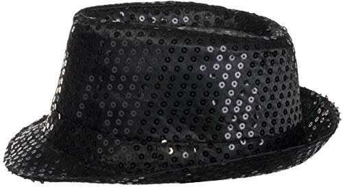 Brandsseller Paillettenhut Unisex Glitzerhut Partyhut Verkleidung Karneval Silvester - Schwarz