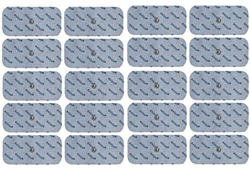 20er Set Elektroden 10x5 cm - kompatibel mit TENS-EMS Geräten von Sanitas (wie SEM 40,41) & Beurer (wie EM 40,41) Druckknopf | Wiederverwendbare Klebeelektroden-Pads | Zert. Medizinprodukt von axion