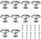 10 Packs Drawer Knobs, Cabinet Door Knobs Wardrobe Knobs Handle Cupboard Door Knobs with Screw for Drawer Cabinet Cupboard Wardrobe- Alloy & Stainless Steel(20 * 29.5mm)
