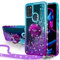 Miss Arts für Galaxy A21S Hülle,[Silverback] Mädchen Glitzern Handyhülle Hülle mit Ringständer, Cover Silikon Flüssigkeit Clear Schutzhülle für Samsung Galaxy A21S -LILA