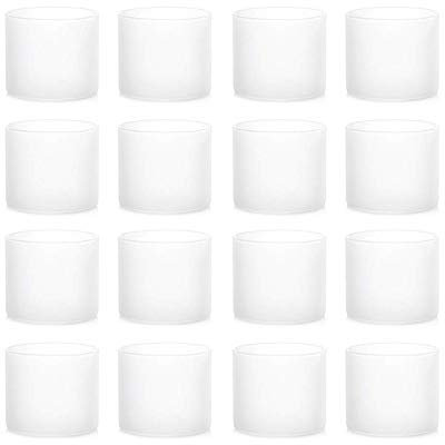 YuuHeeER Lot de 12 photophores en verre dépoli pour bougie chauffe-plat