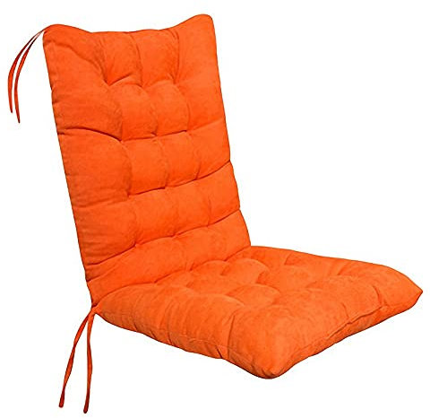 SWECOMZE Hochlehner Auflagen Waschbar | Gartenstuhlauflagen Stuhlkissen Sitzkissen und Rückenkissen für stühle - 40 * 90 cm - Outdoor und Indoor (Orange)