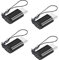 Micro USB (Female) to USB C (Male) Adapter with Lanyard (4 Pack), Seminer Aluminum USB Type C Adapter Connector Compatible with Samsung Galaxy S8+, Plus Note 8+, LG, Moto and more, Black