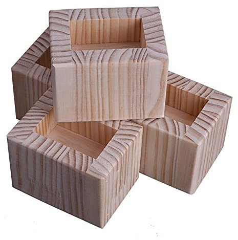 NMDCDH Alzate per sedie da Letto Piedi Alza Gambe Alzate per mobili Alzate per tavoli da Pranzo Alzate per Letti e mobili Quadrati Sollevatori per Letti per impieghi gravosi, 4 Confezioni