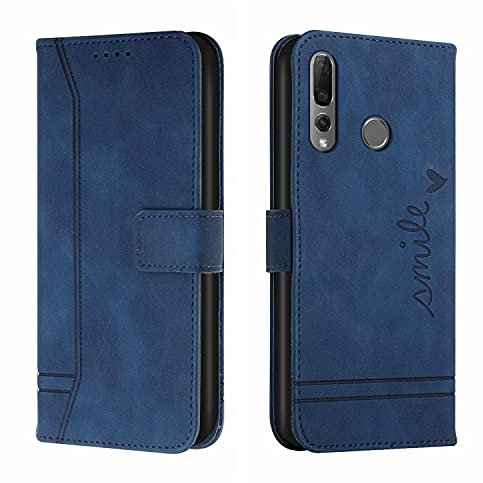 QIWEIQING Compatibili con Custodia Huawei P Smart Z, Cover Huawei P Smart Z, Flip Custodia Portafoglio Libro Pelle PU con Porta Carte e Funzione Supporto per Huawei P Smart Z Blue HX