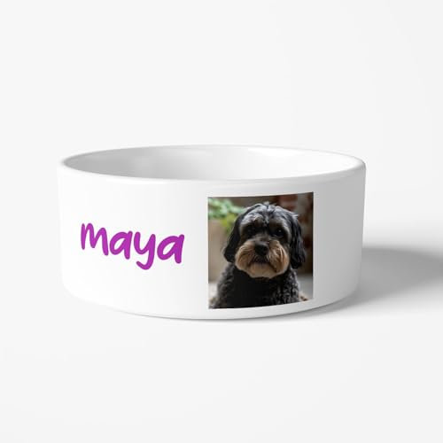 DECOHO - Gamelle personnalisée pour Animaux | 180 mm - Blanc