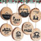 8 Stück Holz Krippe Weihnachtsbaum Ornament Rustikale Weihnachtsschmuck Krippe Runde Holz Baum Dekor Kleine Menschen Krippe Set mit 3,8 Yard Seilen für Weihnachtsbaum Party Dekor