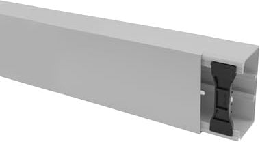 KOMIB 110 x 60 mm Kabelkanal /4 Farben/Kabelschacht / (mit Montagelochung im Boden) / je Stange 2 Meter (Grau (Stein/Hellgrau), 2 x 2M = 4m)