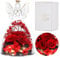 Eaprala DREI Konservierte Rosen Geschenk in Glas Engelsfiguren, Geburtstagsgeschenke für Frauen, Engel Geschenke für Sie auf Jahrestag,Weihnachten,Valentinstag.Rot