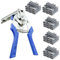 Type M Nail Ring Pliers,Multi-function Cage Clamp Hog Ring Pliers with 3000pcs M Clips for Fence Fastening, Upholstery Installation, Animal Cages.