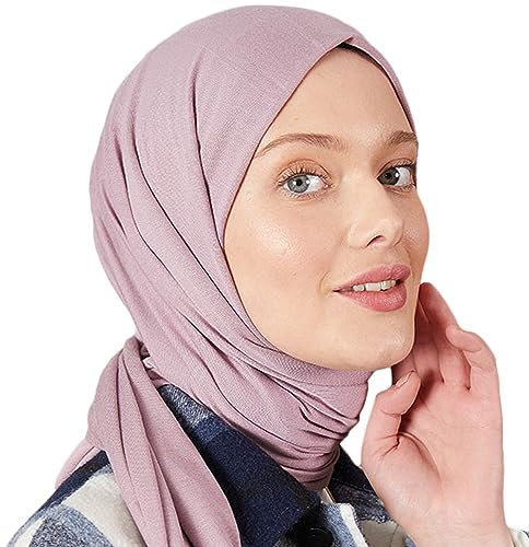Premium Jersey Turban Kopftuch Schal Wrap Instant Hijab Für Damen | Instant Hijab | Schal Cap für Frauen Hijab Muslim (Flieder)