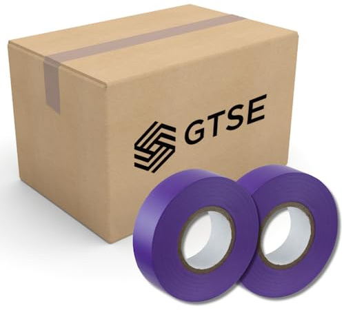 GTSE Purple Electrical Tape, 19mm x 20m, Bulk Box of 100 Rolls, Strong Self-Adhesive PVC Insulation Tape for Insulating, Repairing and Protecting Electrical Wires
