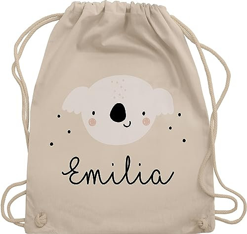 Geschenk mit Namen personalisiert by Shirtracer Turnbeutel Rucksack - Süßer Koalabär Koala Koalas - Unisize - Naturweiß - geschenke tasche baumwolle