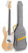 HOYIYO Tasche für Bassgitarre mit 0,9 cm Polsterung – E-Bass-Tasche, Rucksack und Gigbag mit Nackenschutzgurt und Taschen, Schwarz , Bass Bag-Gray Yellow, Kosmetikkoffer