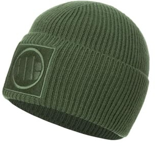 PITBULL - Mütze Unisex Logo, Wintermütze Herren und Damen, Winter Mütze Dickes Strickdesign, Beanie Weiches Material, Warme Mützen mit Logo-Patch, Modische Strickmütze