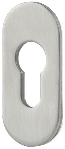 Kleberosette Rosette oval Edelstahl 3mm PZ oder Blind (Ovalrosette selbstklebend) (ungelocht (blind))