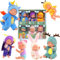 Festfun 6 Pcs Mini Poupée Bébé Silicone Jouet Figurines Petite Poupée Réaliste de 3.5 Pouces avec des Vêtement d'animaux Poupon Bébé Maniature Ornement Amusant Cadeau pour Les Enfants