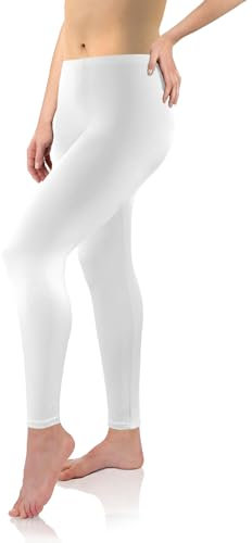 sesto senso Viskose Leggings für Damen lang Weiß Weiss Mädchen Fitnesshose Sporthose Bunte Yoga XXL White