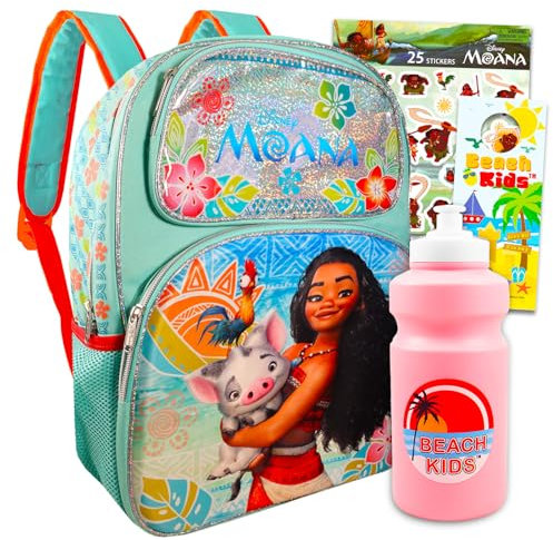 Disney Moana - Juego de mochila para niñas y niños, paquete con mochila Moana de 16 pulgadas con botella de agua, calcomanías, más | Juego de mochila Disney Moana para niños, Mochila Moana, Moana
