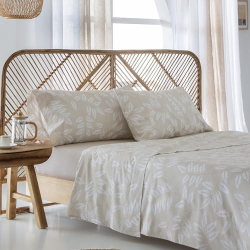 COTTON ARTean Bettwäsche-Set, 90 cm, Bio-Baumwolle, Batan, Beige