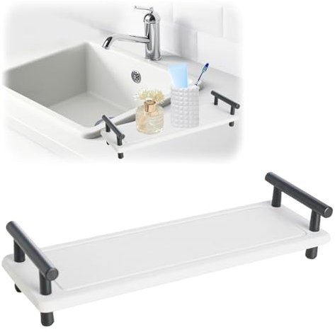 Gachiwar Instant Dry Sink Caddy Stone, Water Absorbing Stone Tray for Sink, Water Absorbent Diatomaceous Earth Tray, Bathroom Sink Organiser, Sink Tray, Drying Stone for Kitchen Counter