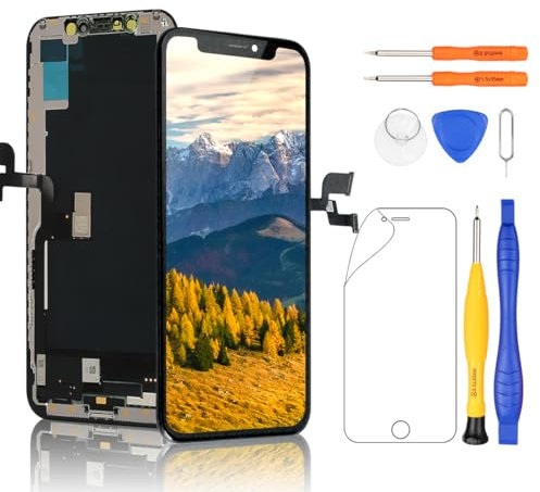 Yodoit Display X Schermo LCD, 3D, Touch Face ID, Kit di Ricambio, Touch Digitizer Assembly con Kit di Strumenti di Riparazione, Pellicola Protettiva, Compatibile con Modelli A1865, A1901, A1902