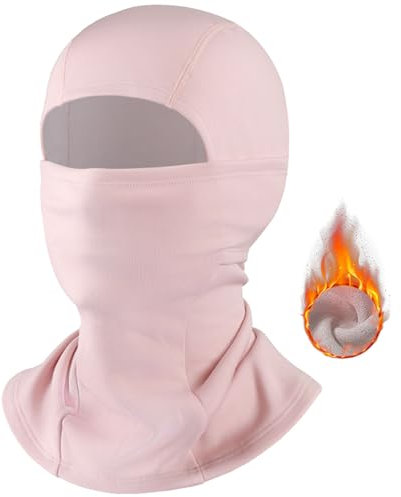 GFORI Winter Sturmhaube Winddicht Thermo Balaclava,Sturmmaske für Herren und Damen zum Skimaske, Outdoor Sport Radfahren kältefest Plus Fleece Gesichtsmaske Rosa- Einheitsgröße