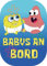 Autoaufkleber Baby an Bord - Duo Babys, Schwamm und Seestern, Cartoon, Vinyl, Qualität, Geschwistern an Bord