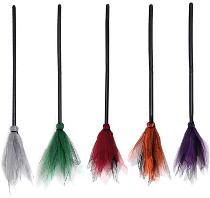 Halloween Witch Broom - 1/5pcs Witch Flying Broom-stick | Kids Witch Broom-stick Costume Accessories Cosplay Props | Wizard Flying Broom Stick | Cosplay Broom Prop Witch Flying Broom-stick