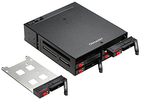 6 Bays Mobile Backplane port 2.5'' SATA HDD SSD Hard Drive with Cing Fan Locker Hot-swap 6Gbps Transmission for PC 5.25’’ Drive Bay