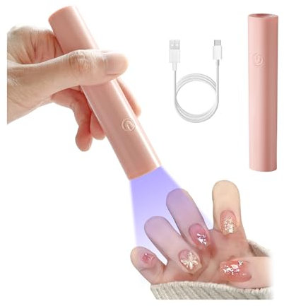Lampe UV Ongles Gel, Mini Lampe UV LED 3W Sans Fil, Séchage Ultra Rapide USB Portable Lampe UV Ongles, Petite Lampe UV Ongles pour Gel Pose Americaine Ongle, Vernis Semi Permanent