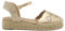 mysoft - 25M141 Sandalias Planas para Mujer Platino – Plataforma de 2 Cuerdas, Material Que Imita Piel con Adornos Florales, Cierre de Hebilla, Mujer Color: Platino Talla: 38