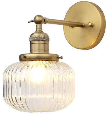Phansthy Vintage Wandleuchte Modernes gestreiftem Klarglas Wandbeleuchtung Industrie Loft-Wandlampen Antik Deko Design Wandbeleuchten Küchenwandleuchte im Landhausstil(Antike Farbe)