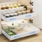Cajón Telescópico 2 piezas Cajones Extraibles Para Cocina Bandeja Armario Cocina Cajón Deslizante Para Alacena Cajón de Cocina Extensible Desplegable Clavar Ancho Ajustable 32-52 cm (BLANCO)