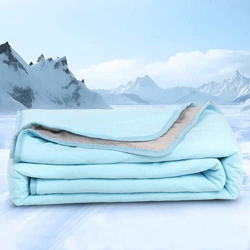 ZAKAPAWS Kühldecke für Hunde, Q-MAX>0,4, wasserdichte Haustier-Überwurfdecke, Bettdecke, rutschfeste Hundedecken für Couch, waschbarer Möbelbezug für den Sommer, Blau, 60 x 80 cm