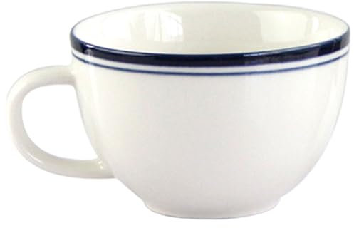 GRIRIW Tasse Céramique Vintage Avec Anse Confortable Tasse à Latte Et Cappuccino Pour Maison Et Bureau à Boire Bleue à Rayures Pour Cadeaux De Mariage