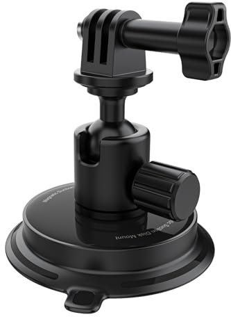sciuU Magnetische Halterung für GoPro, DJI Action, Insta360 X5 / X4 / Ace Pro & Action Kamera, 1/4″ Schraubadapter, 360° drehbarer Kugelkopf, Starker Magnet & Silicone Saugnapfdesignhalter Zubehör