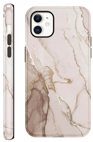 Saqmkil Handyhülle für iPhone 12/iPhone 12 Pro 6,1 Hülle, Aesthetic Muster Marmor Mädchen Frauen Case,Weich Silikon Dünn TPU + PC Bumper Stoßfeste Kratzfest Schutzhülle Cover für iPhone 12,Schwarz 04