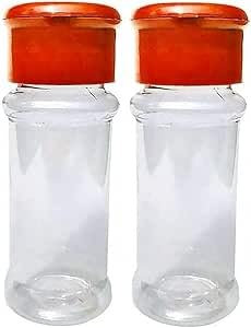 2pcs Salt and Pepper Shakers, Spice Container Reusable Plastic Clear Cruet Pot Accessories for Table Camping Kitchen Storage and Organisation