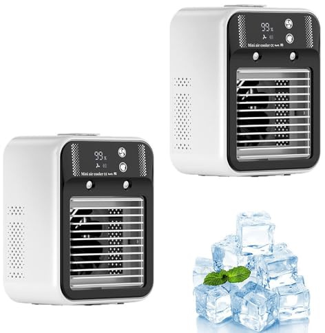 2 Condizionatori Glacier Breeze, Unità Di Condizionamento Portatile Glacier Breeze, Nessuna Installazione, Due Velocità Della Ventola, Ultra Silenzioso, Condizionatore Portatile Evaporativo