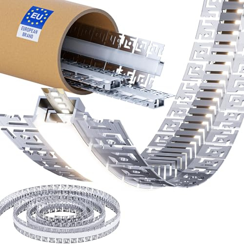 Shine Plus LED Trockenbauprofil 2m x 10Stück, Flexibles biegbares Einbauprofil, geeignet für Led-Streifen, LED Aluminium Kanal, Flexibel einsetzbar für Deckengestaltung und Wanddekoration.