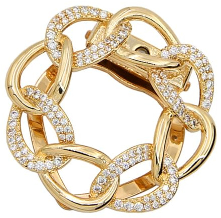 KOMBIUDA Eleganter Schalring Clips Verschluss Goldfarbener Seidenschal Halter Modischer Kleidungsring Für Tuch Und Shirt Vielseitig Für Damen Geburtstag Hochzeit Party