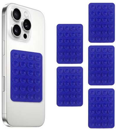 BWOOOWE 5 Pezzi Ventosa per Telefono in Silicone Supporto Antiscivolo per Cellulare Ventosa Auto Compatibile con Custodie iPhone e Android Supporto Hands Free per Selfie e Video(Blu scuro)