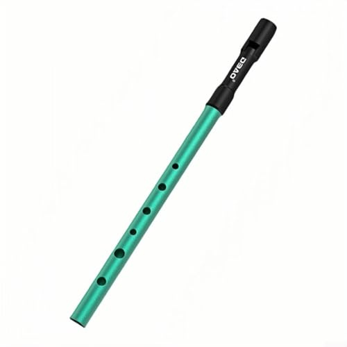Irische Blechpfeife in C- und D-Taste, 6 Löcher, traditionelle Flöte für Volksmusik-Enthusiasten (Grün D)