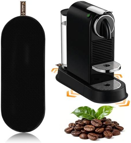 Patin coulissant pour machine à café Nespresso De'Longhi EN167 Citiz - Design des deux côtés - Tapis coulissant avec boucle de suspension - Facile à nettoyer - Protège le plan de travail de la cuisine