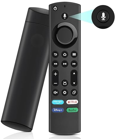 Voice Remote Control for Fire Series (1st/2nd/3rd Gen), Stick (HD, 4K, 4K Max, Lite), Cube Smart TVs with Voice Control| 4 App Shortcuts: Prime Video, Netflix, Disney+, Hulu Shortcuts