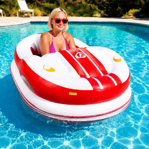Barca Elettrica Gonfiabile Singola, Mini Jet Boat per Adulti Red